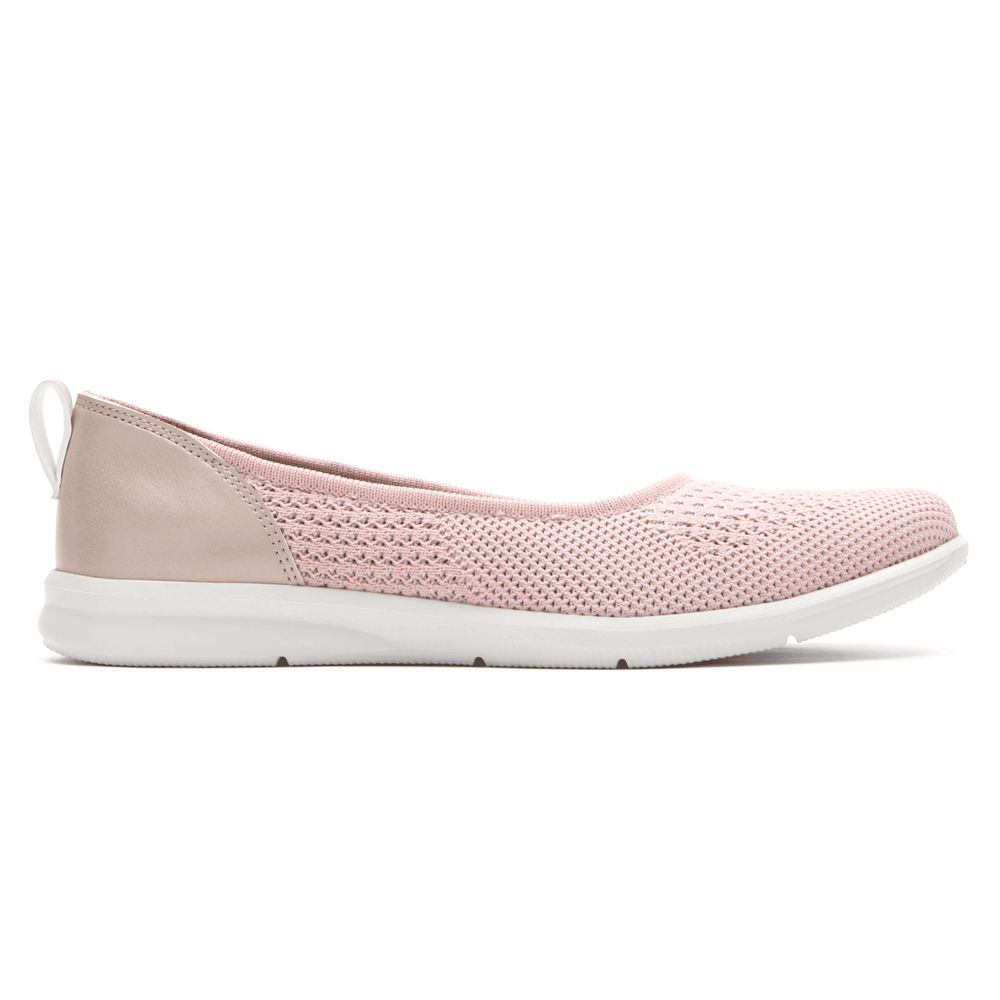 Rockport Slip-On For Womens Pink - Ayva Washable Knit Ballet - EQ3098567